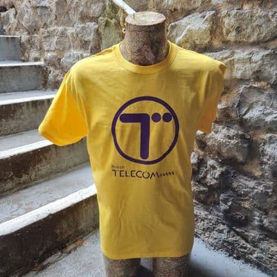 British Telecom T-Shirt Mens Unisex retro 1980s logo BT Buzby