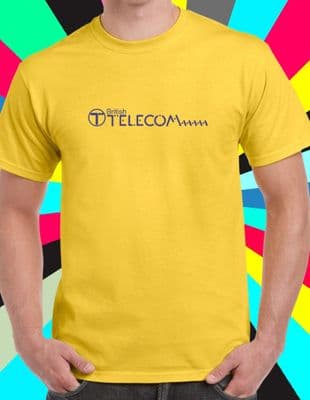 BT British Telecom 80s Advertising yellow T Tee Shirt