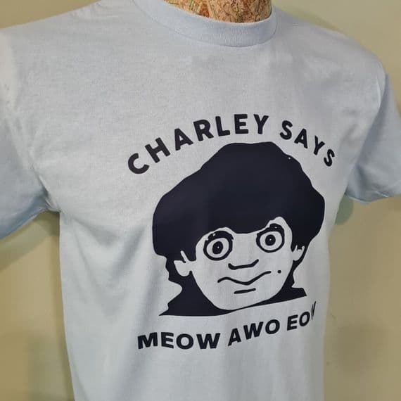 Charley Says Meow tee t shirt Tony from Public Information film ravers acid