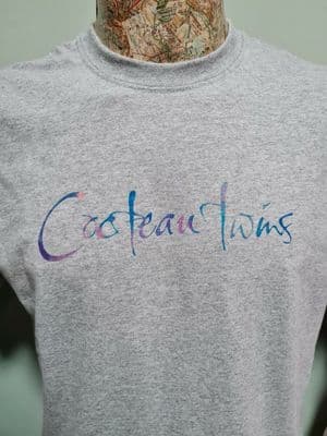 Cocteau Twins T-Shirt Mens Unisex Top Grey and iridescent logo