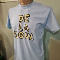 De LA Soul style Yellow Print t-shirt hip hop 80s 90s Magic Number Eye Know top UNOFFICIAL
