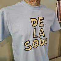 De LA Soul style Yellow Print t-shirt hip hop 80s 90s Magic Number Eye Know top UNOFFICIAL