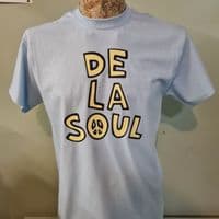 De LA Soul style Yellow Print t-shirt hip hop 80s 90s Magic Number Eye Know top UNOFFICIAL