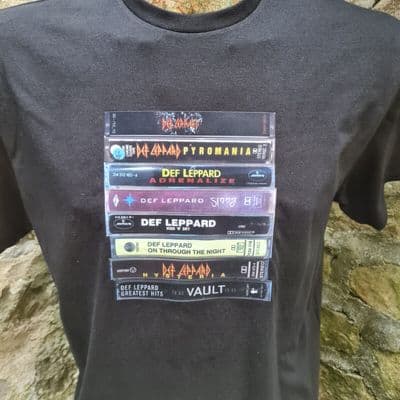 Def Leppard Tape Cassette collection T Tee Shirt various colours