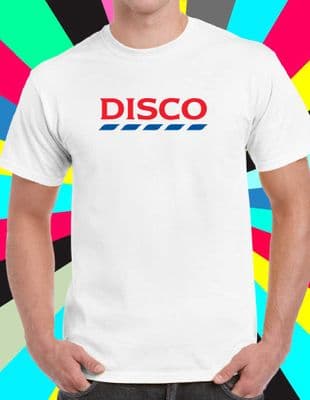 DISCO T Tee Shirt various colours DJ supermarket style MUSIC FANS