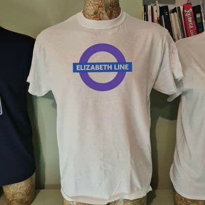 Elizabeth Line Jubilee T-Shirt Mens Unisex Top White Crossrail