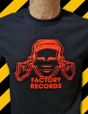 Factory Records Use Hearing Protection Black T-Shirt Mens Unisex Hacienda Fac51