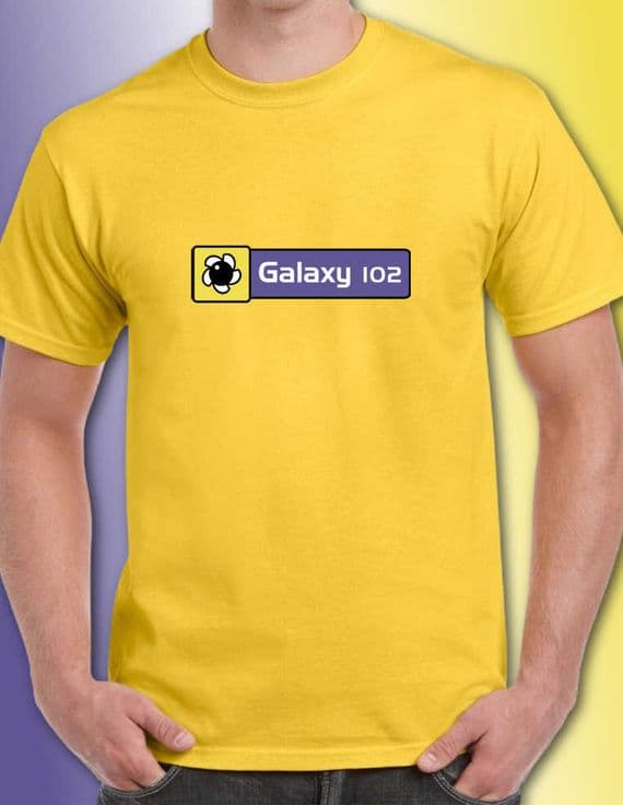 Galaxy 102 Radio 90s retro iconic tee Kiss FM Manchester