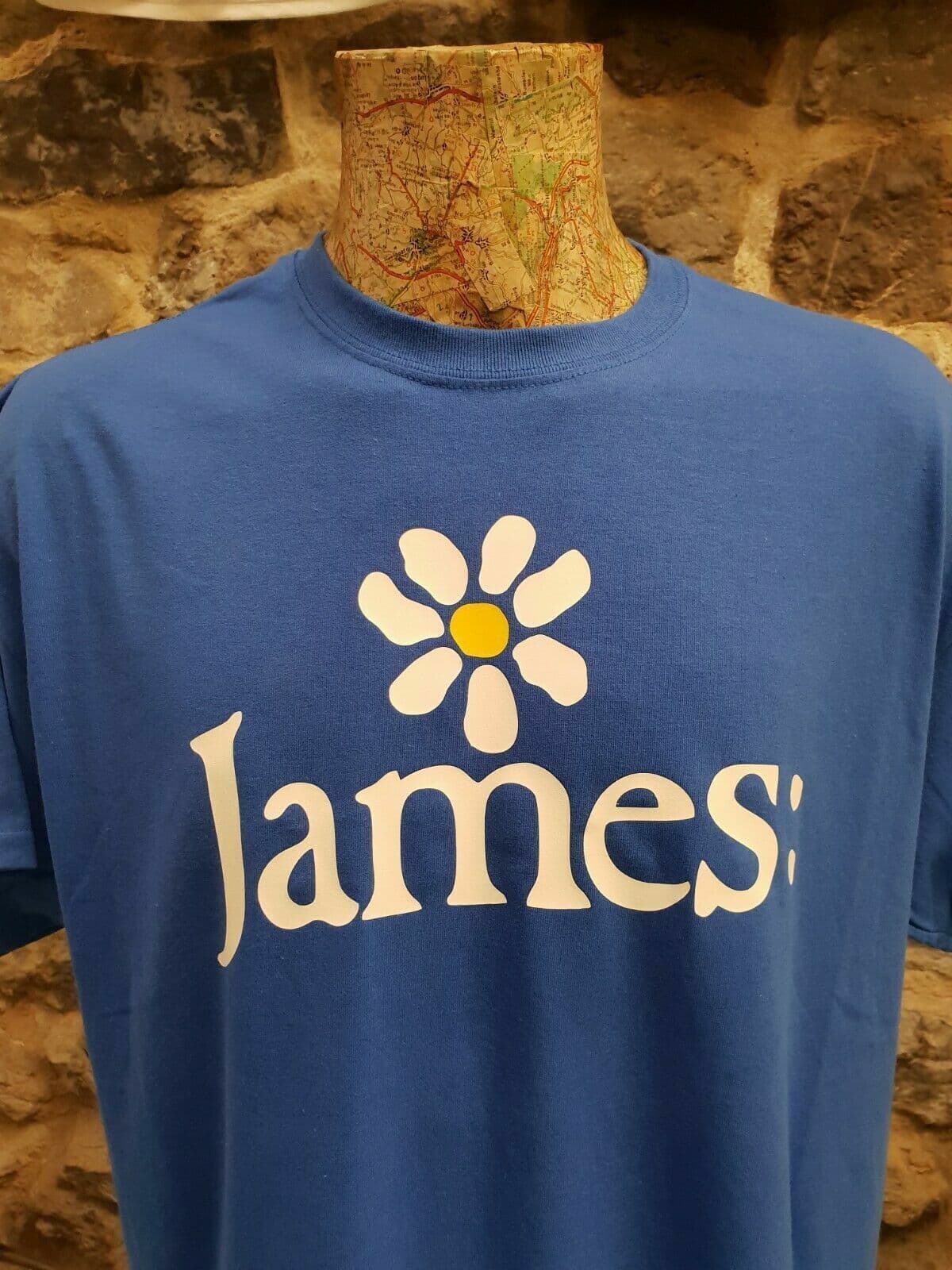 James the band Tim Booth Daisy Royal Blue T shirt 1990s design classic