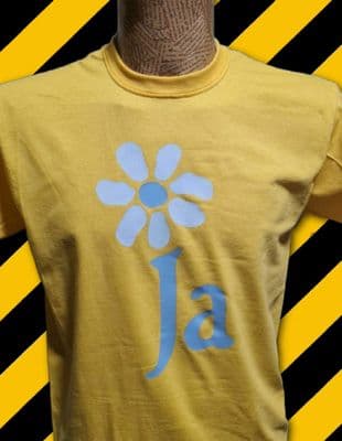 James the band Tim Booth Daisy Yellow T shirt original 1990 design classic Madchester