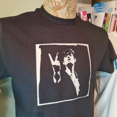 Jarvis Cocker graphic black tee t shirt retro style Pulp Sheffield