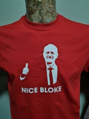 Jeremy Corbyn Nice Bloke tee t shirt Labour Party red