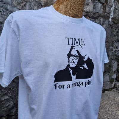 Johnny Depp Time for a Mega Pint white tee t shirt top Amber Heard Defamation