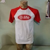 Life Bowlers unofficial red white TIGHT tee t shirt rave retro style flyer house acid