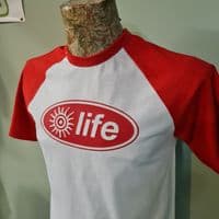 Life Bowlers unofficial red white TIGHT tee t shirt rave retro style flyer house acid