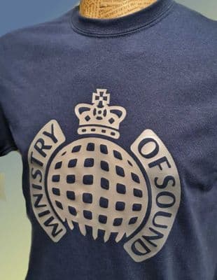 Ministry of Sound tee t shirt navy / silver retro legendary nightclub