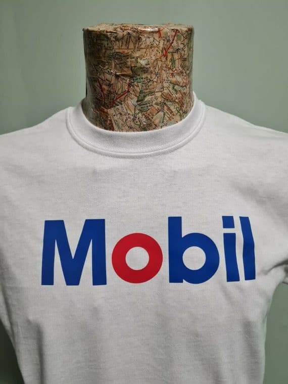 Mobil oil logo Mens Unisex t shirt retro nostalgia all size mechanic petrol head