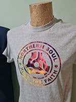 Northern Soul Keep the Faith Holographic logo tee t shirt Excellent gift