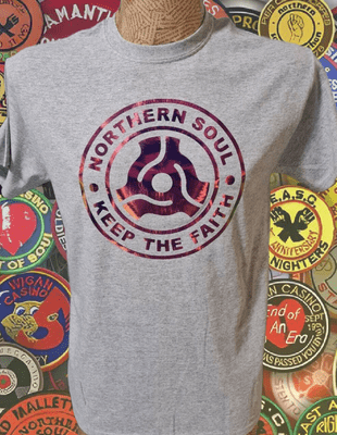 Northern Soul Keep the Faith Holographic logo tee t shirt Excellent gift