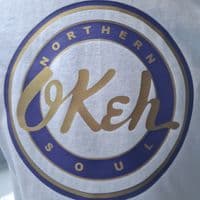 Okeh Northern Soul graphic white tee t shirt stunning Wigan Casino Twisted Wheel
