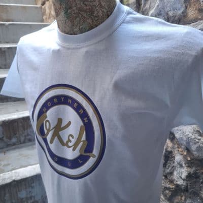 Okeh Northern Soul graphic white tee t shirt stunning Wigan Casino Twisted Wheel