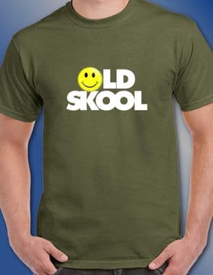 Old Skool Raver Smile T Shirt Various Colours Small to 5XL