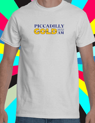 Piccadilly Gold Radio 1152 AM T Tee Shirt various colours retro
