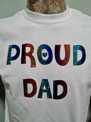 Proud Dad logo T-Shirt tee shirt gay pride apparel