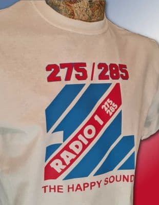 Radio 1 One 275 285 MW T-Shirt Mens Unisex retro 1980s roadshow The Happy Sound