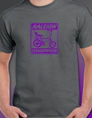 Raleigh Chopper 70s 80s inspired Purple graphic tee t shirt iridescent retro