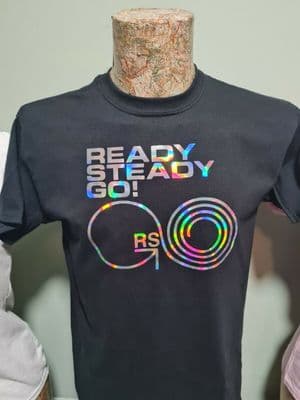 Ready Steady Go inspired TV tee t shirt holographic sixties pop music show RSGO