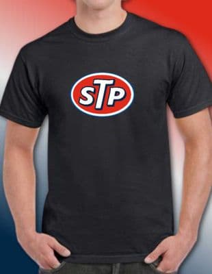 STP racing style tee t shirt retro 80s oil lubricant Various Colours