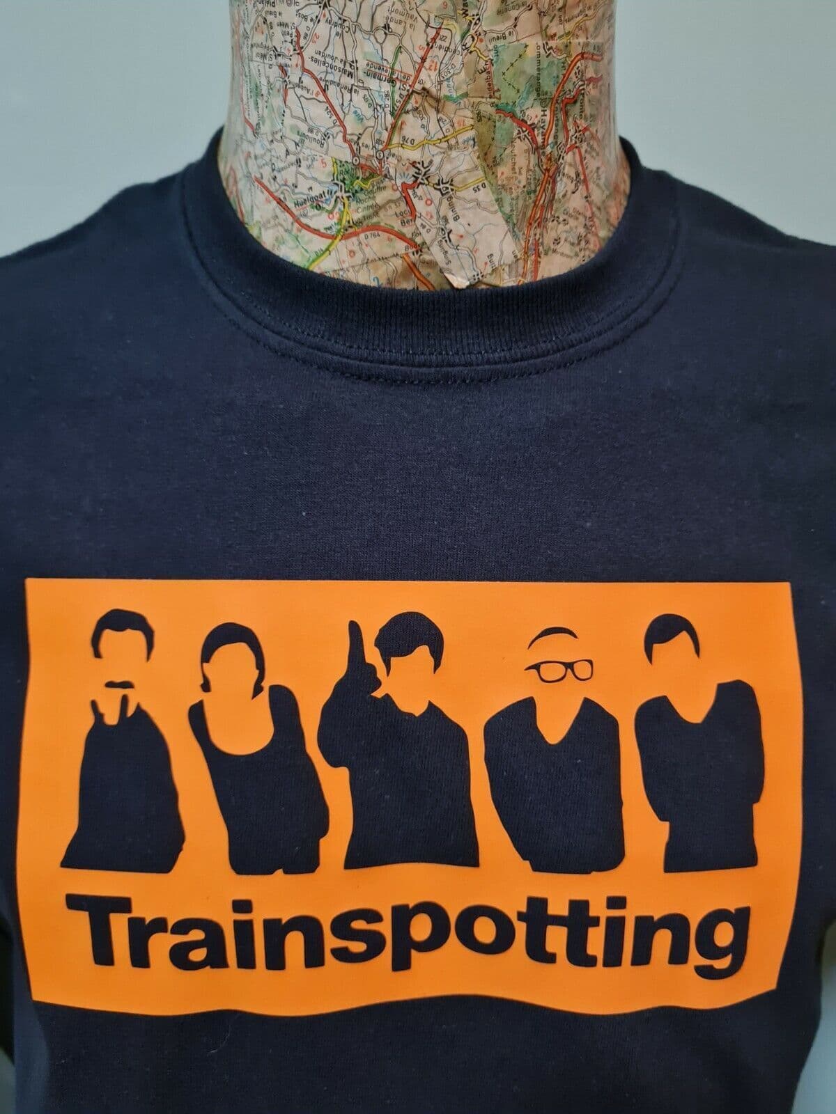 Trainspotting black tee t shirt Irvine Welsh Begby Rents Sick Boy Spud