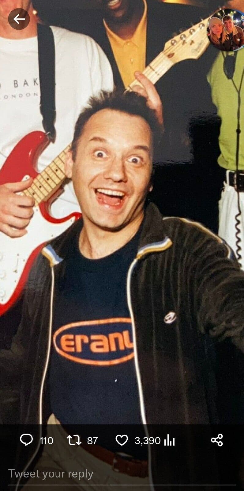 UVAVU navy tee t shirt ERANU Vic Reeves Bob Mortimer Shooting Stars TV 90s