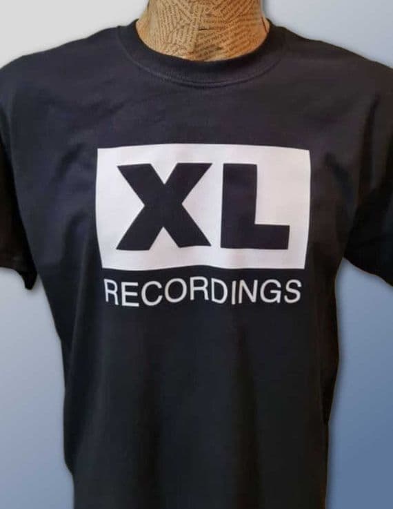 XL Recordings Black or White tee t shirt retro music Dance House Rave Techno Records