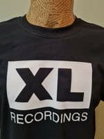 XL Recordings Black or White tee t shirt retro music Dance House Rave Techno Records