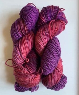 Apples & Pears Fine merino DK - Red and overdyed purple