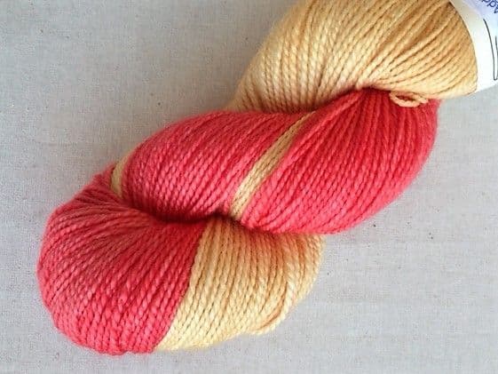 Apples & Pears high twist Superwash Merino - Coral and caramel