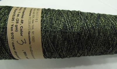 Habu textiles Silk wrapped merino N80 - Lime wrapped with black