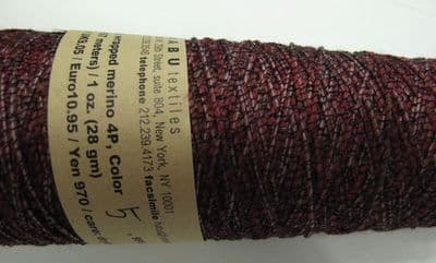 Habu textiles Silk wrapped merino N80 - Red wrapped with black
