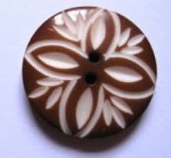 Handcarved flower button