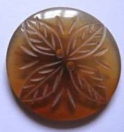 Handcarved opaque flower button