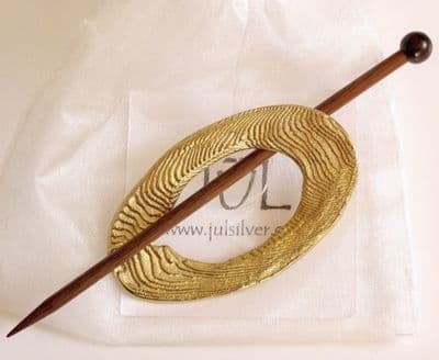 JUL Brass Moire shawl pin. Was £18.80