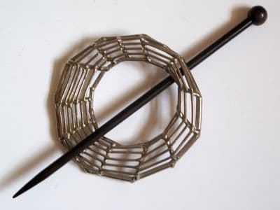 Jul Spider web shawl pin with a rosewood pin Was £21.00