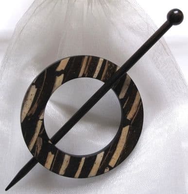 Jul zebra striped shawl pin Was £14.95