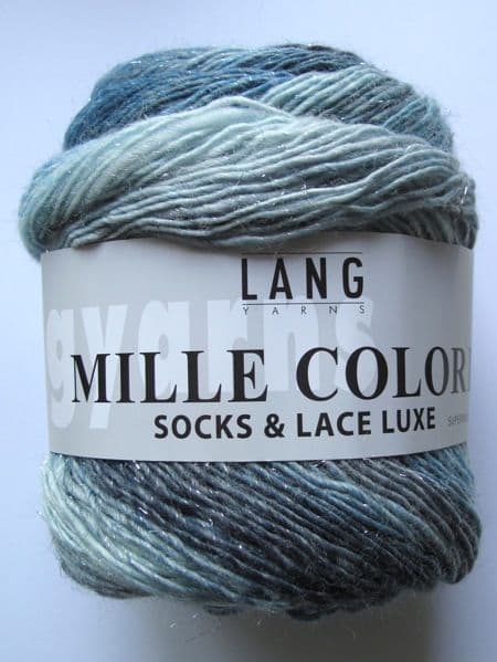 Lang Mille Colori Socks & Lace Luxe- Silver blues to dark aquas
