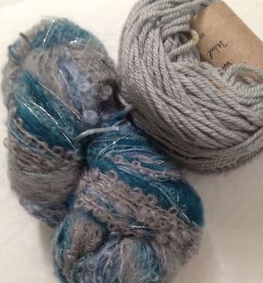 Magicball cowl - Mountain Lakes with grey