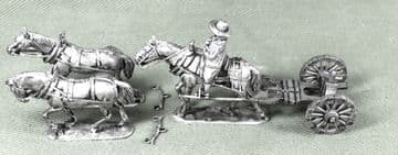 ECW133 Three horse team for heavy limber or barrel wagon.