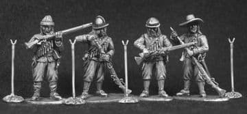 ECW18 Musketeers loading with musket rests.