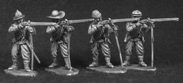 ECW20 Musketeers firing with musket rests.